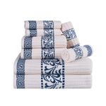 Superior Athens Cotton Greek Key Trim 8 Piece Towel Set - Towel Set by Superior