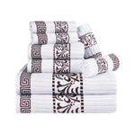 Superior Athens Cotton Greek Key Trim 8 Piece Towel Set - Towel Set by Superior