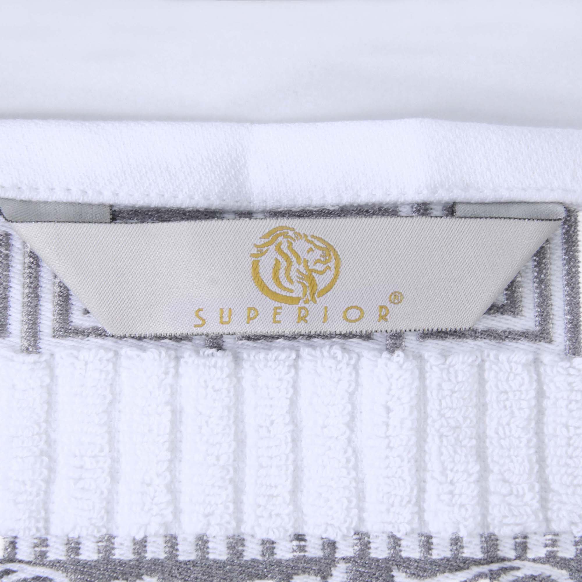 Superior Athens Cotton Greek Key Trim 8 Piece Towel Set - Towel Set by Superior