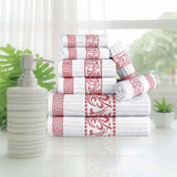 Superior Athens Cotton Greek Key Trim 8 Piece Towel Set - Towel Set by Superior