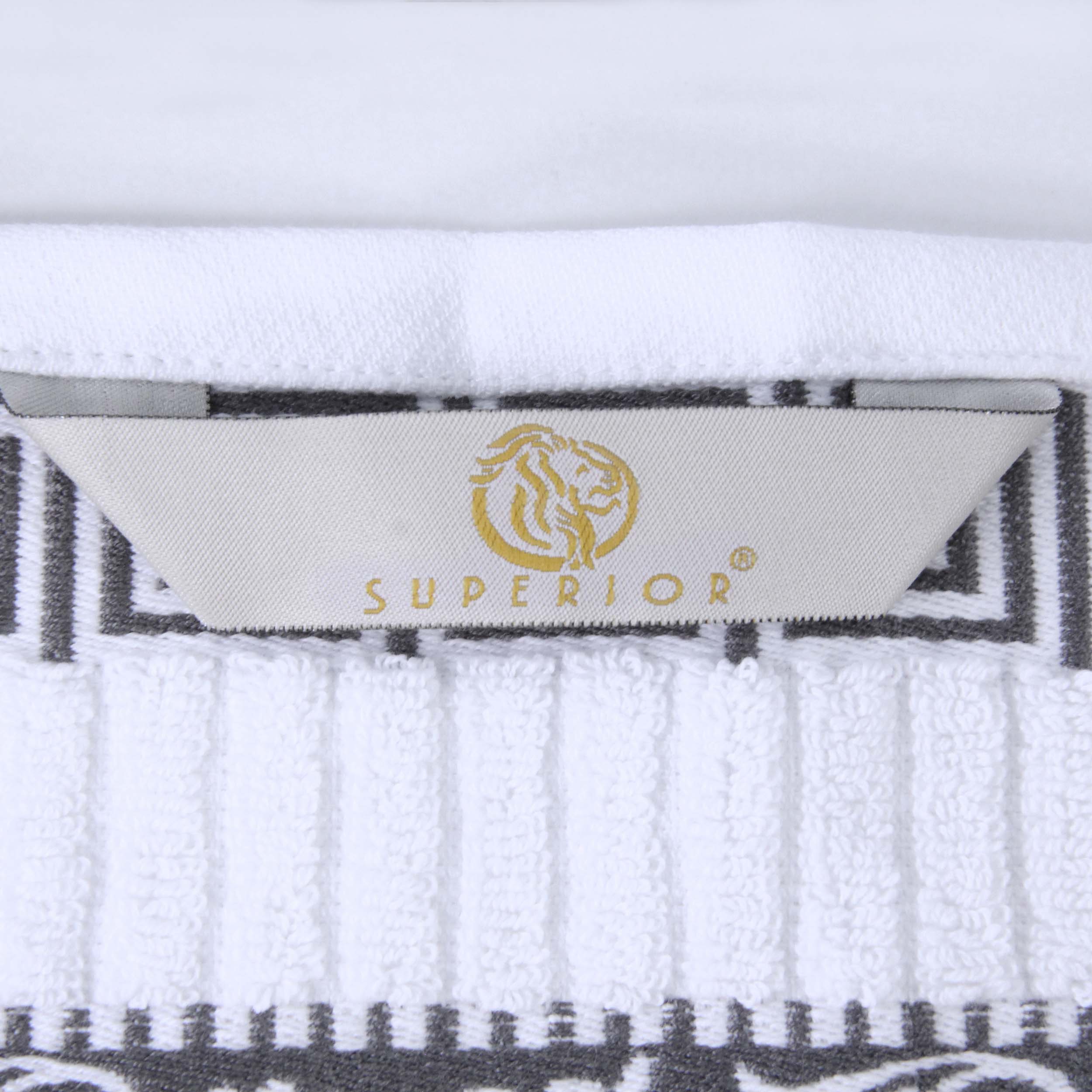 Superior Athens Cotton Greek Key Trim 8 Piece Towel Set - Towel Set by Superior