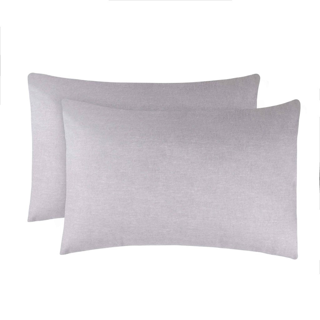 Superior Melange Flannel Cotton Two-Toned Fuzzy Pillowcases, Set of 2 - Pillowcases by Superior