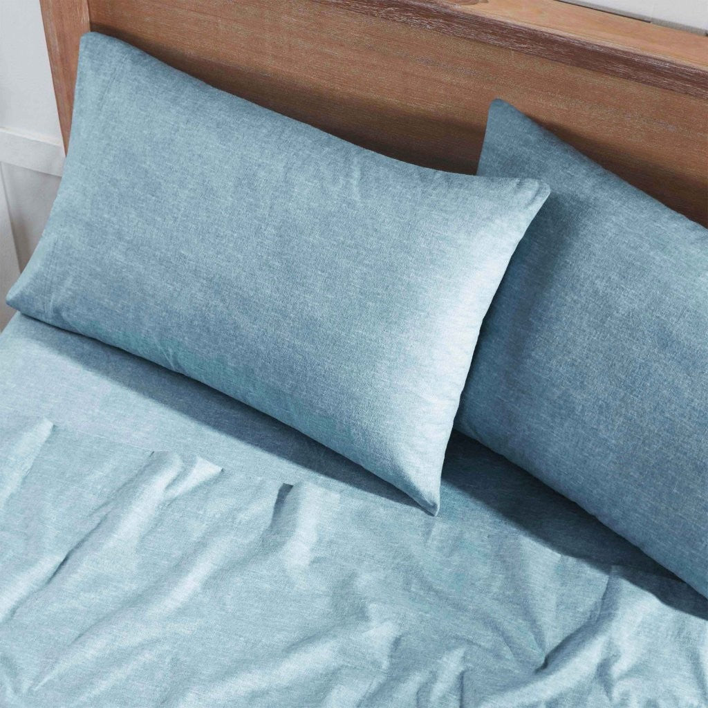 Superior Melange Flannel Cotton Two-Toned Fuzzy Pillowcases, Set of 2 - Pillowcases by Superior