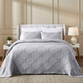 Tanta Cotton Medium Weight Textured Modern Circles Woven Coverlet - Coverlet by Superior