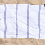 Tropical Cabana Stripe Fouta 2 Piece Beach Towel with Tassels - Beach Towel by Superior