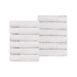 Turkish Cotton Jacquard Herringbone and Solid 12 Piece Face Towel Set - Face Towel by Superior