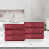 Turkish Cotton Jacquard Herringbone and Solid 6 Piece Hand Towel Set - Hand Towel Set by Superior