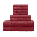 Turkish Cotton Jacquard Herringbone and Solid 8 Piece Towel Set - Towel Set by Superior