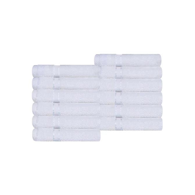 Turkish Cotton Ultra Plush Absorbent Solid 12-Piece Face Towel Set - Face Towel Set by Superior