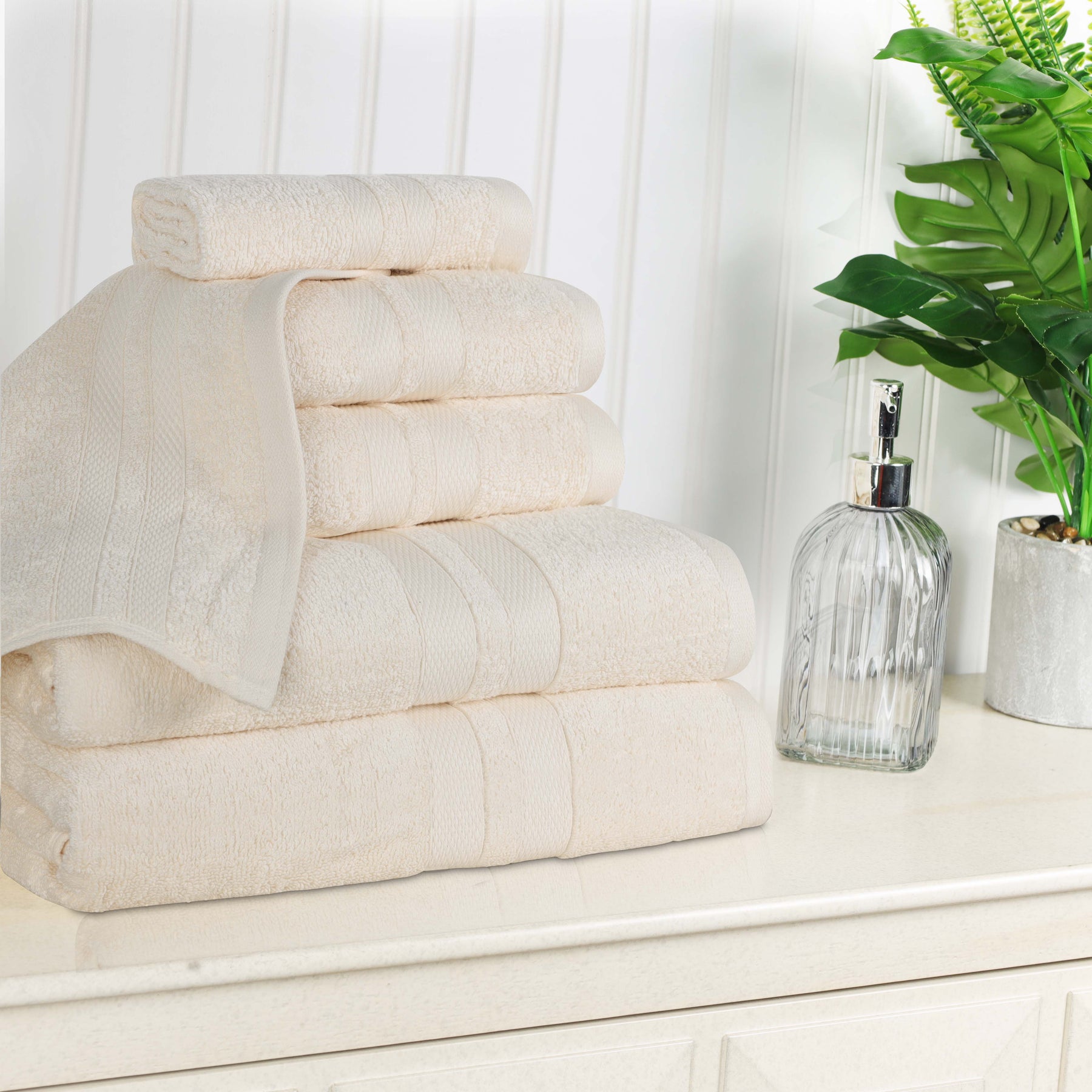 Ultra Soft Cotton Absorbent Solid Assorted 6 Piece Towel Set - Towel Set by Superior