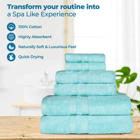 Ultra Soft Cotton Absorbent Solid Assorted 6 Piece Towel Set - Towel Set by Superior