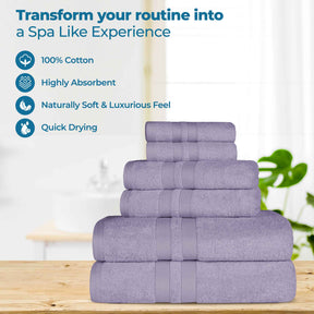 Ultra Soft Cotton Absorbent Solid Assorted 6 Piece Towel Set - Towel Set by Superior