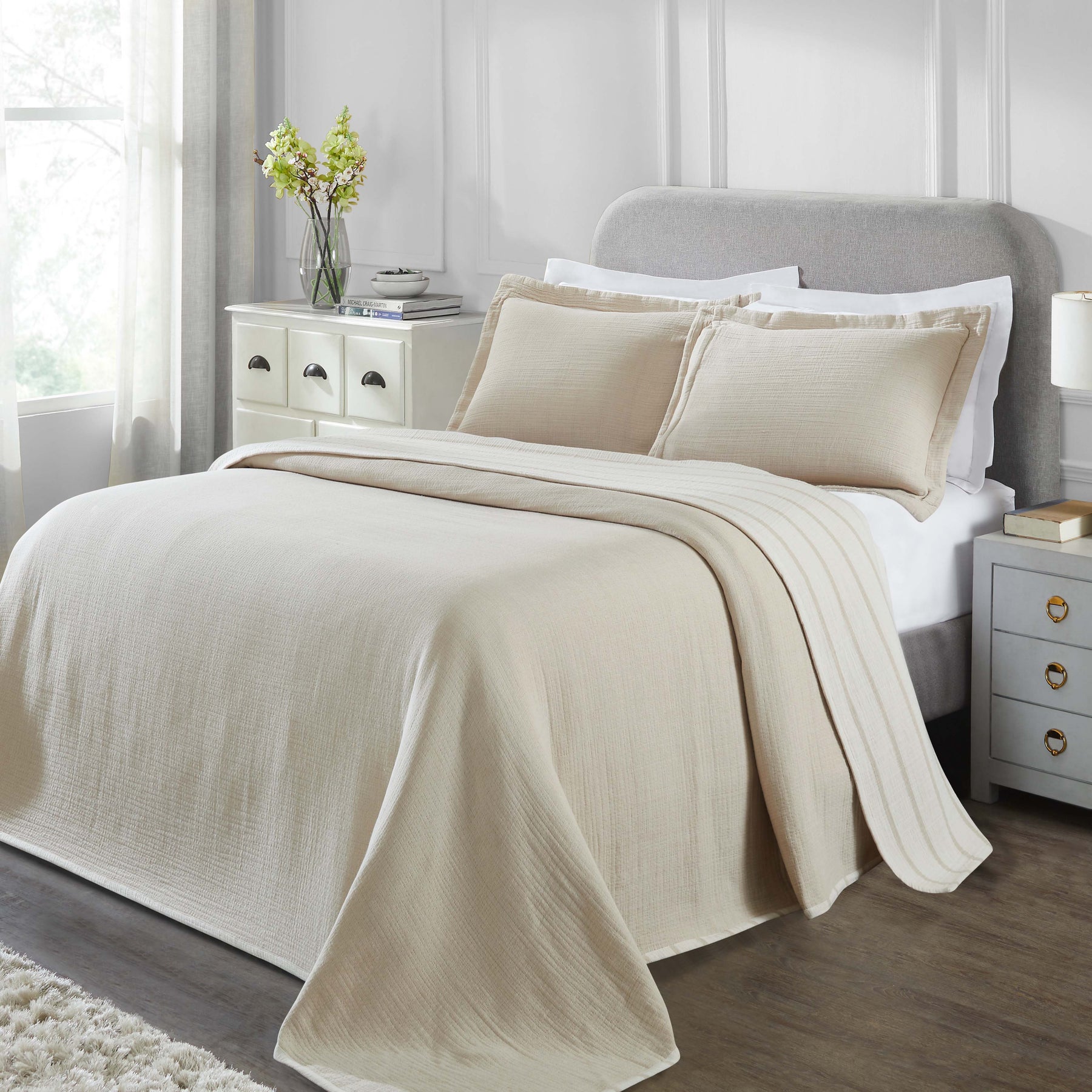 Valencia Cotton Reversible Medium Weight Matelasse Bedspread Set - Bedspread by Superior