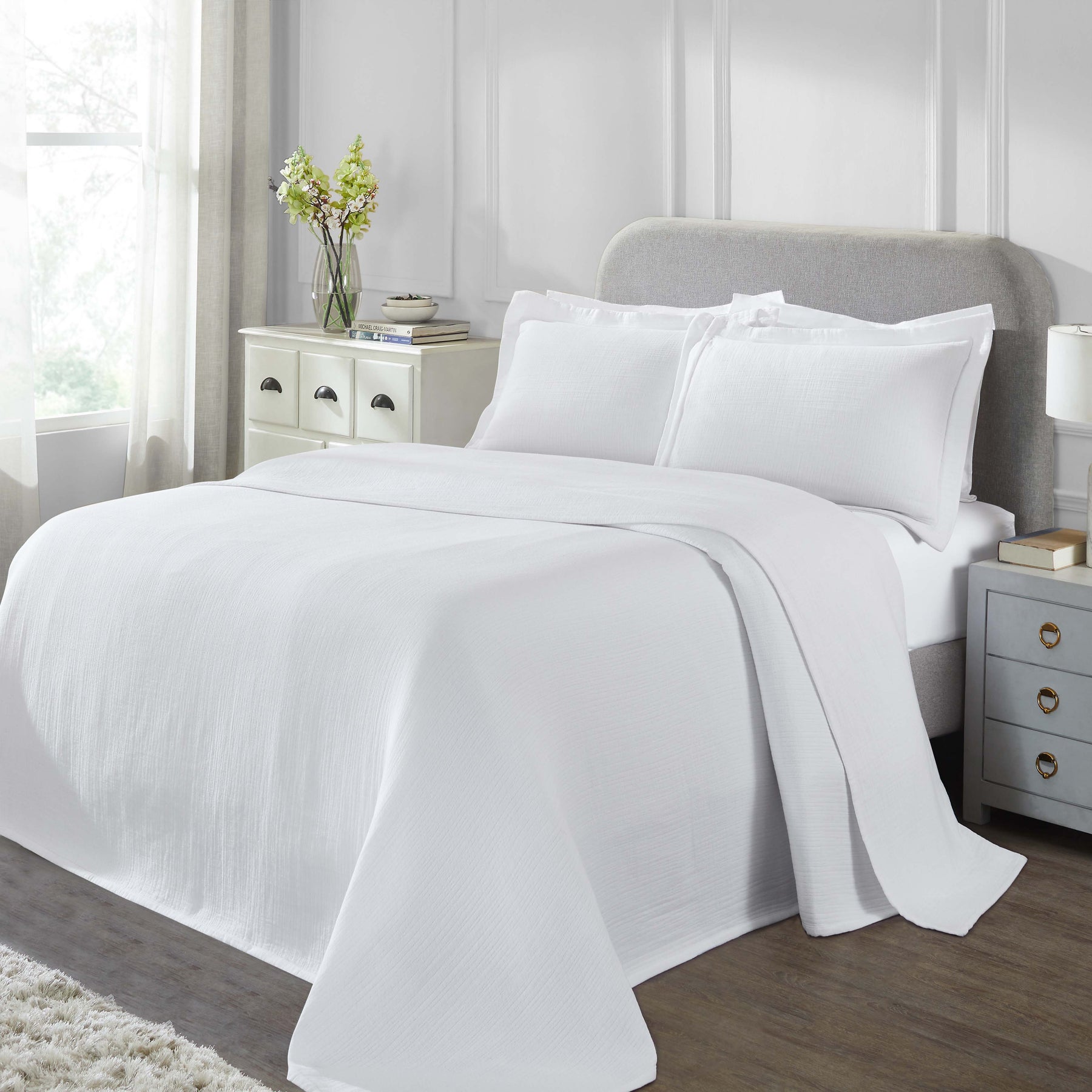 Valencia Cotton Reversible Medium Weight Matelasse Bedspread Set - Bedspread by Superior