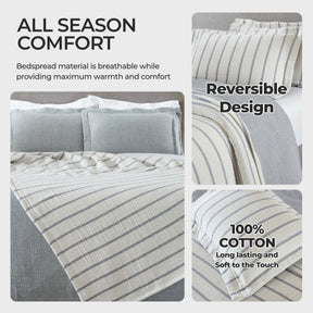 Valencia Cotton Reversible Medium Weight Matelasse Bedspread Set - Bedspread by Superior