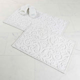 Venere Floral Scroll Textured Machine Washable Bath Rugs, Set of 2 - Bath Rugs by Superior