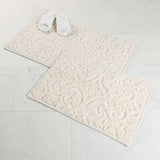 Venere Floral Scroll Textured Machine Washable Bath Rugs, Set of 2 - Bath Rugs by Superior