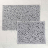 Venere Floral Scroll Textured Machine Washable Bath Rugs, Set of 2 - Bath Rugs by Superior