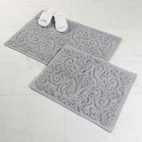 Venere Floral Scroll Textured Machine Washable Bath Rugs, Set of 2 - Bath Rugs by Superior