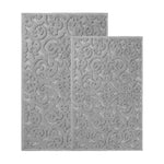 Venere Floral Scroll Textured Machine Washable Bath Rugs, Set of 2 - Bath Rugs by Superior