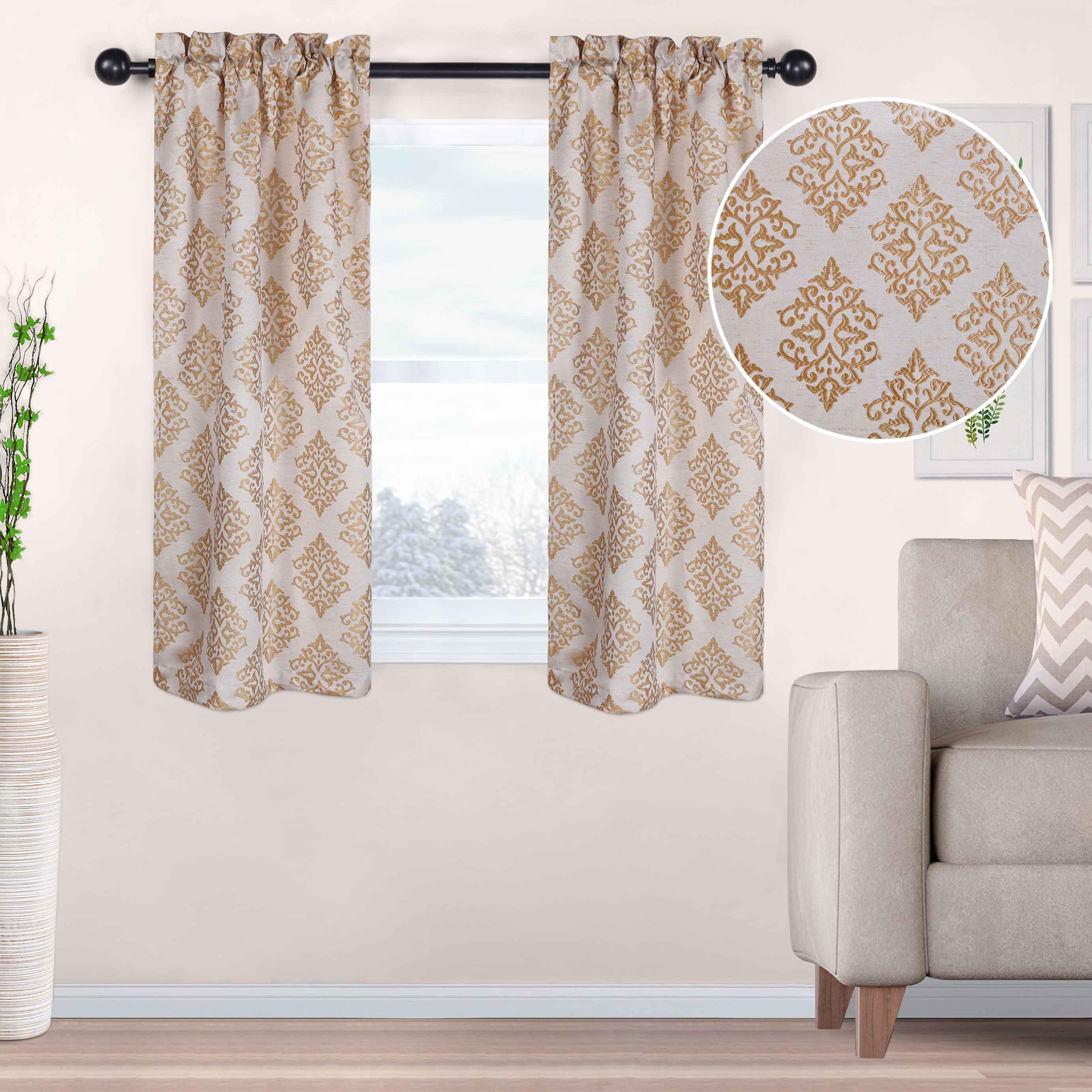 Venetian Damask Jacquard Grommet Traditional Curtain Panel Set - Semi Sheer Curtains by Superior