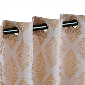 Venetian Damask Jacquard Grommet Traditional Curtain Panel Set - Semi Sheer Curtains by Superior