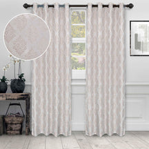 Venetian Damask Jacquard Grommet Traditional Curtain Panel Set - Semi Sheer Curtains by Superior