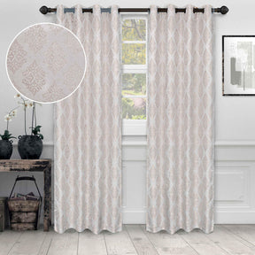 Venetian Damask Jacquard Grommet Traditional Curtain Panel Set - Semi Sheer Curtains by Superior