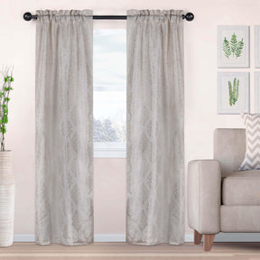 Venetian Damask Jacquard Grommet Traditional Curtain Panel Set - Semi Sheer Curtains by Superior