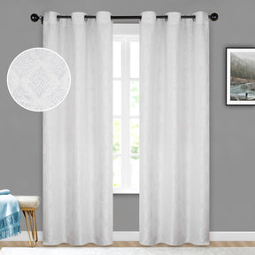 Venetian Damask Jacquard Grommet Traditional Curtain Panel Set - Semi Sheer Curtains by Superior