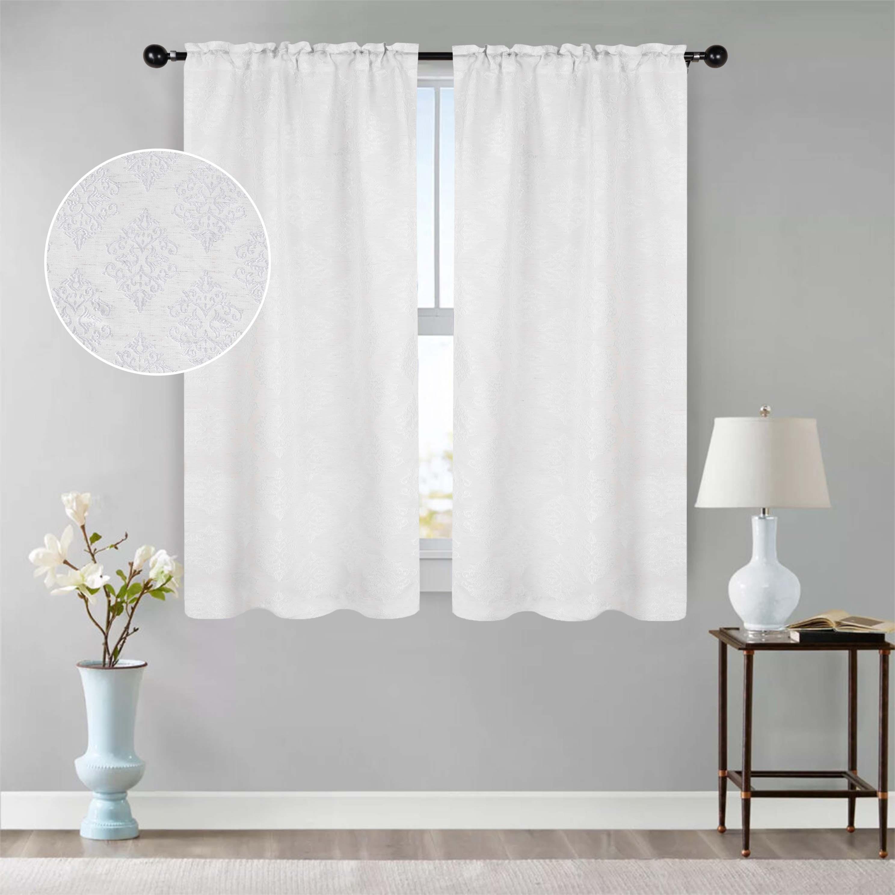 Venetian Damask Jacquard Grommet Traditional Curtain Panel Set - Semi Sheer Curtains by Superior