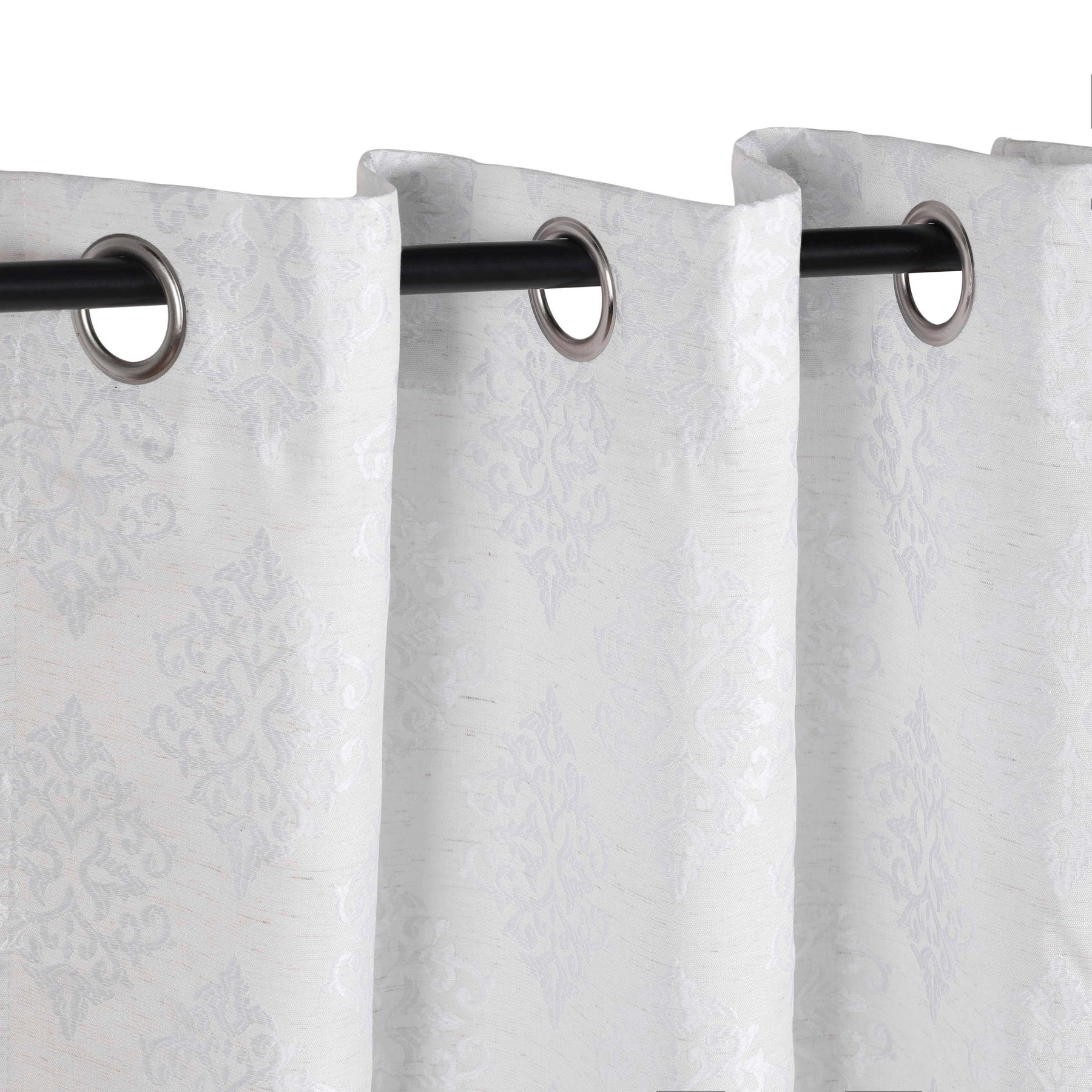 Venetian Damask Jacquard Grommet Traditional Curtain Panel Set - Semi Sheer Curtains by Superior