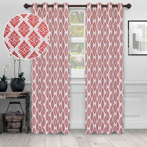 Venetian Damask Jacquard Grommet Traditional Curtain Panel Set - Semi Sheer Curtains by Superior