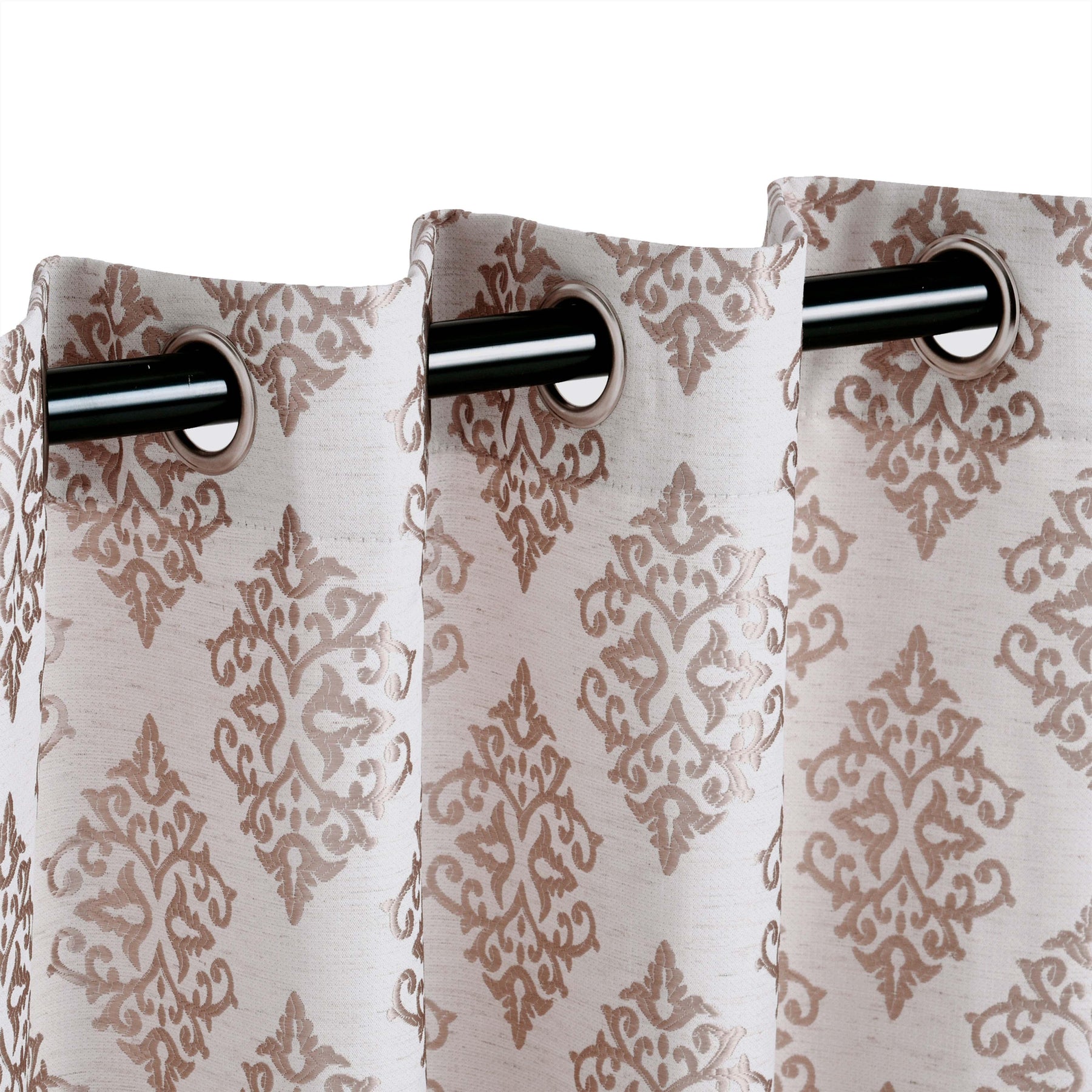 Venetian Damask Jacquard Grommet Traditional Curtain Panel Set - Semi Sheer Curtains by Superior