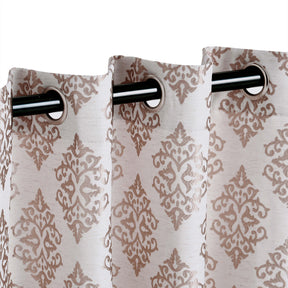 Venetian Damask Jacquard Grommet Traditional Curtain Panel Set - Semi Sheer Curtains by Superior