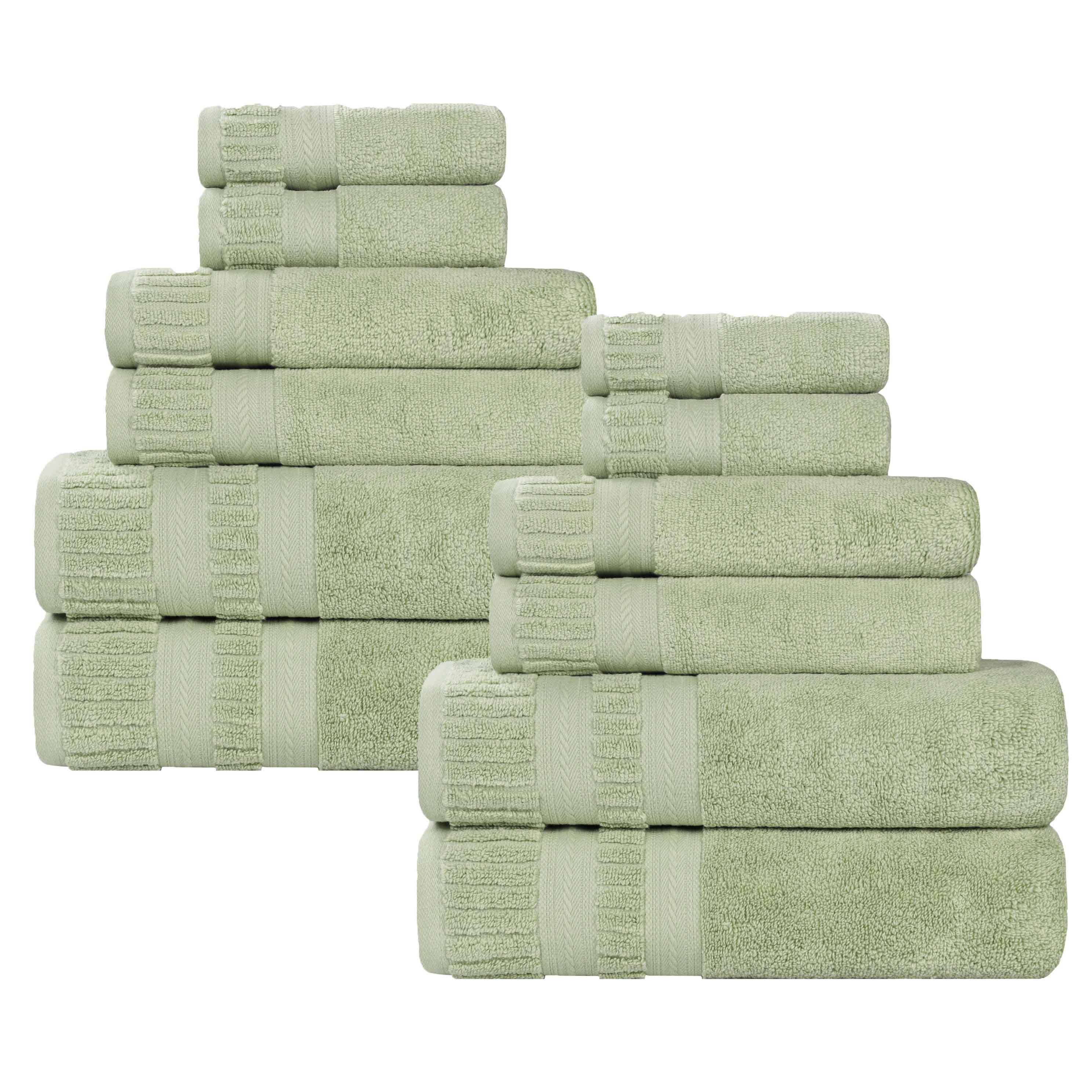 Venice Zero Twist Cotton Medium Weight Absorbent 12 Piece Towel Set - Towel Set by Superior