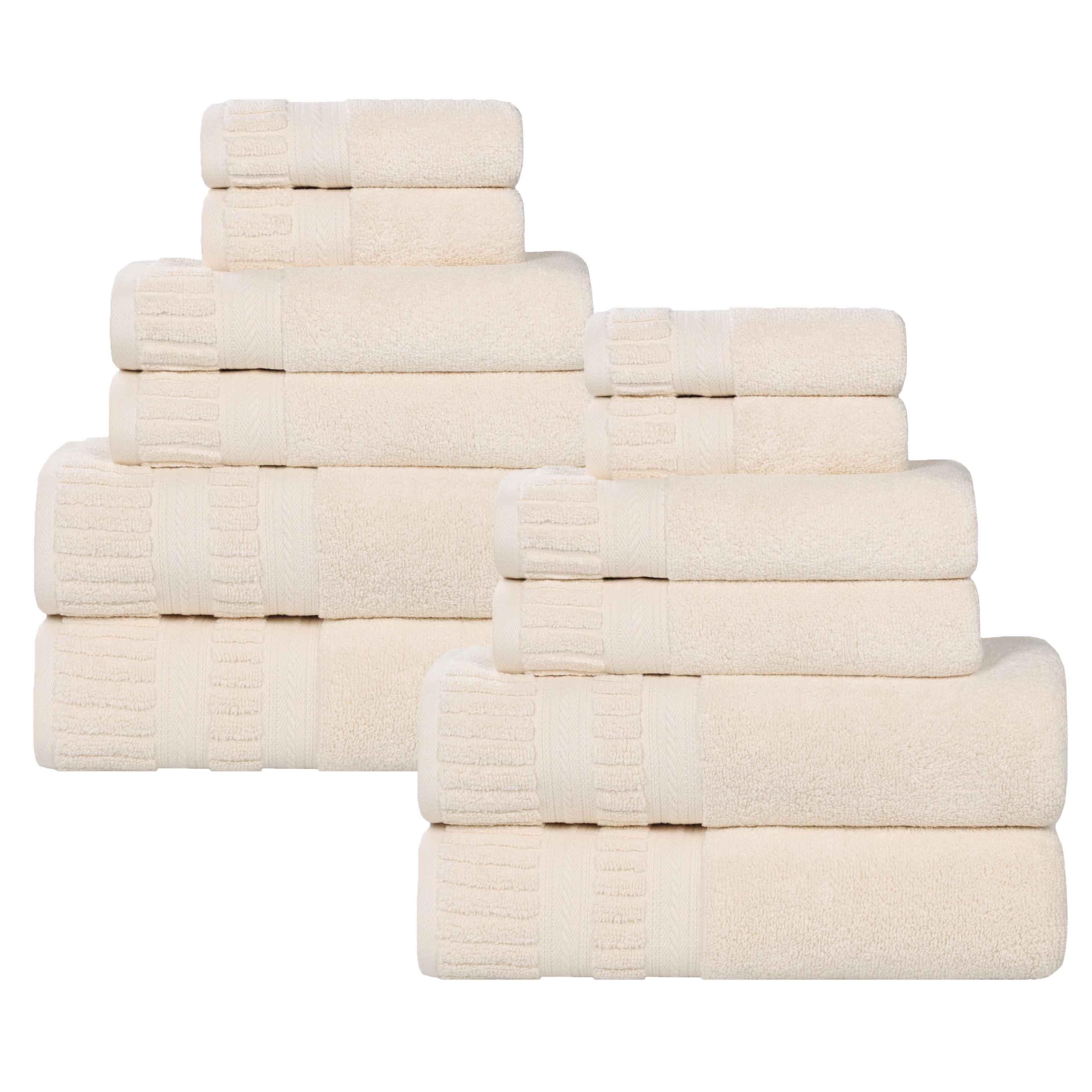 Venice Zero Twist Cotton Medium Weight Absorbent 12 Piece Towel Set - Towel Set by Superior