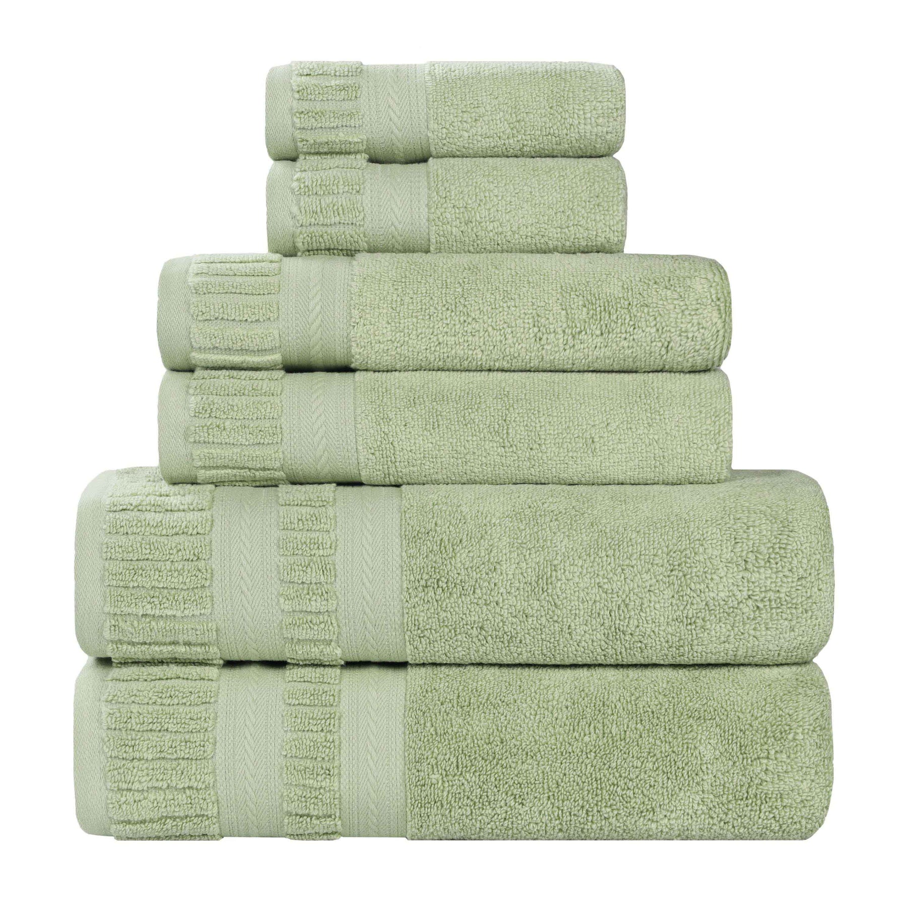 Venice Zero Twist Cotton Medium Weight Absorbent 6 Piece Towel Set - Towel Set by Superior