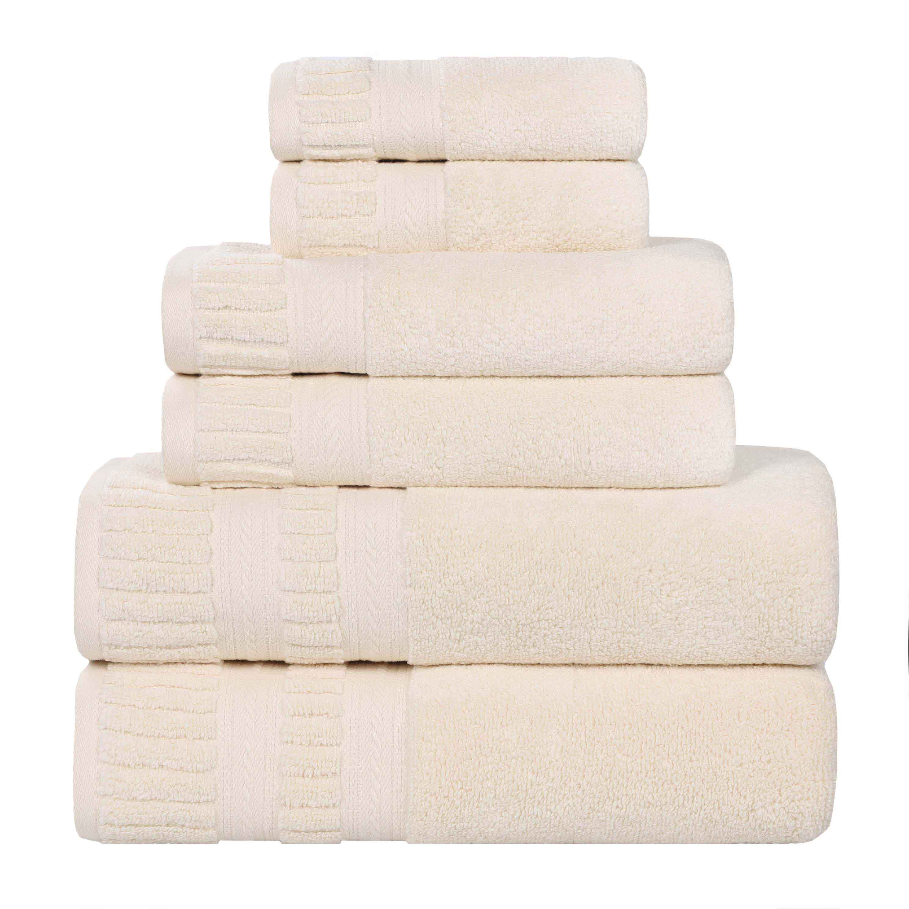 Venice Zero Twist Cotton Medium Weight Absorbent 6 Piece Towel Set - Towel Set by Superior