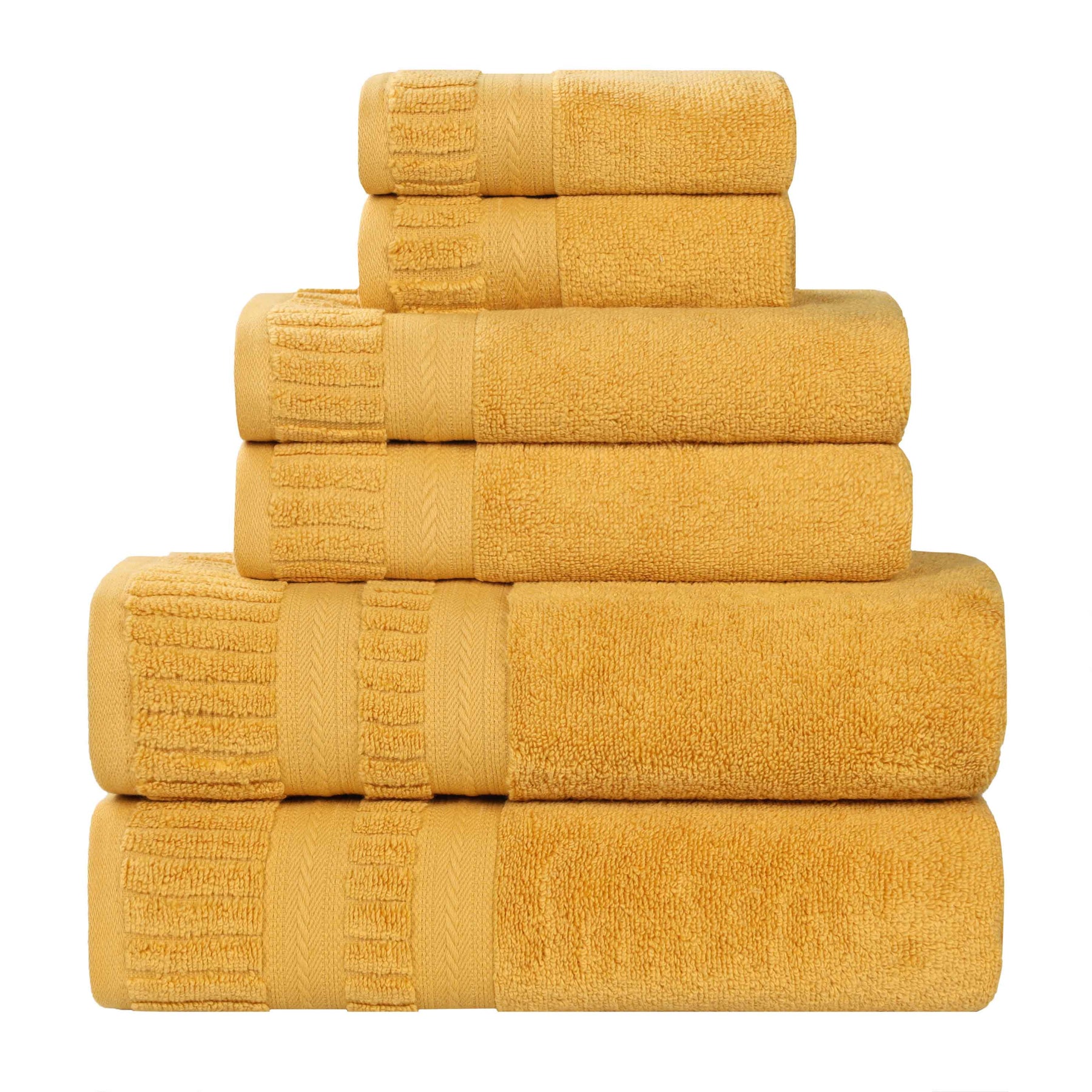 Venice Zero Twist Cotton Medium Weight Absorbent 6 Piece Towel Set - Towel Set by Superior