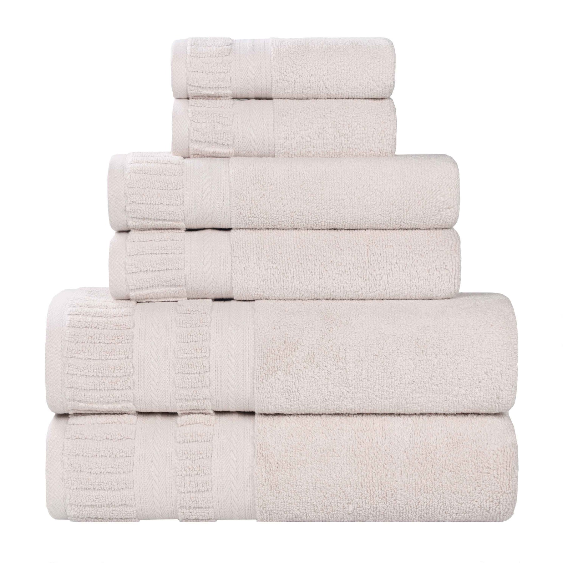 Venice Zero Twist Cotton Medium Weight Absorbent 6 Piece Towel Set - Towel Set by Superior