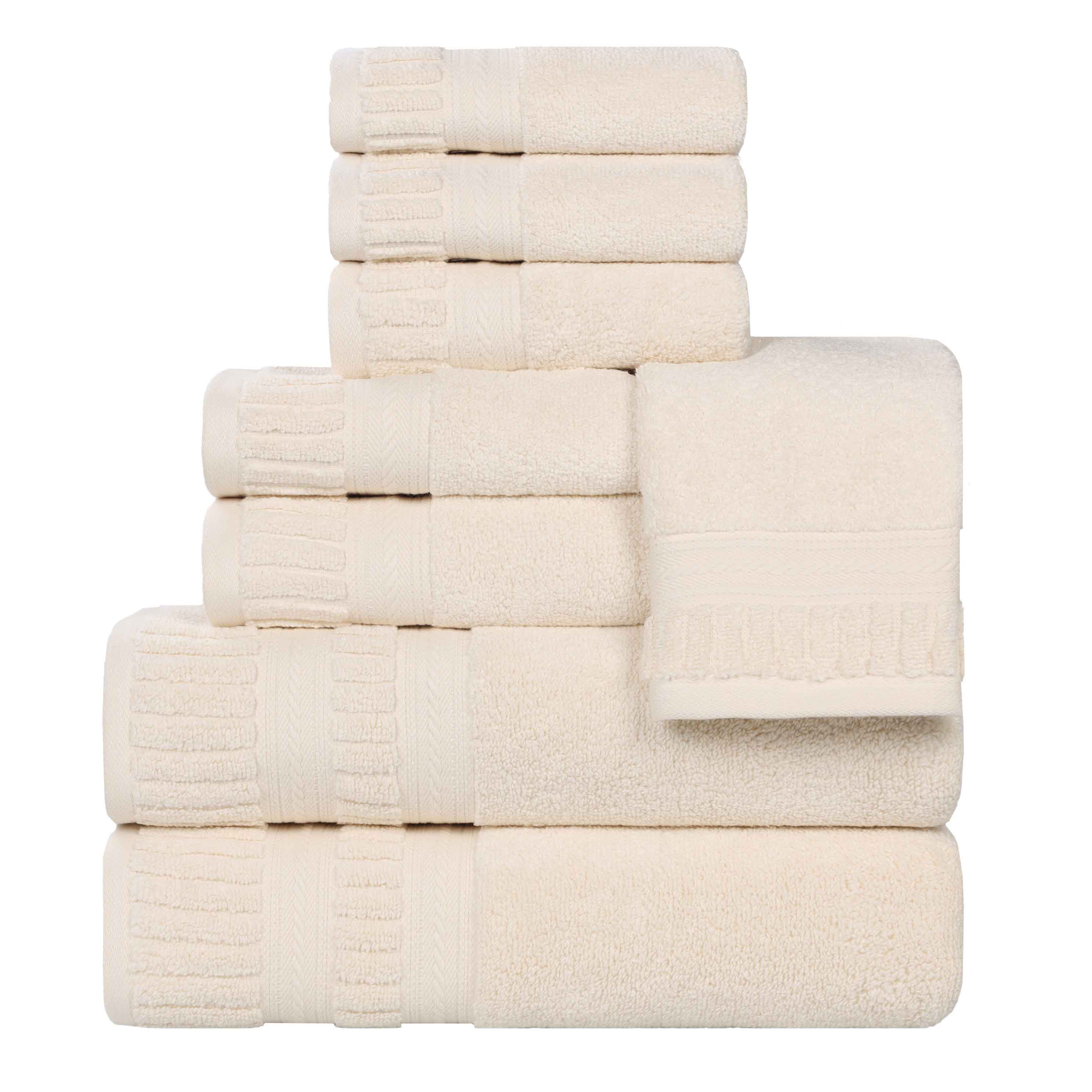 Venice Zero Twist Cotton Medium Weight Absorbent 8 Piece Towel Set - Towel Set by Superior