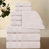 Venice Zero Twist Cotton Medium Weight Absorbent 9 Piece Towel Set - Towel Set by Superior