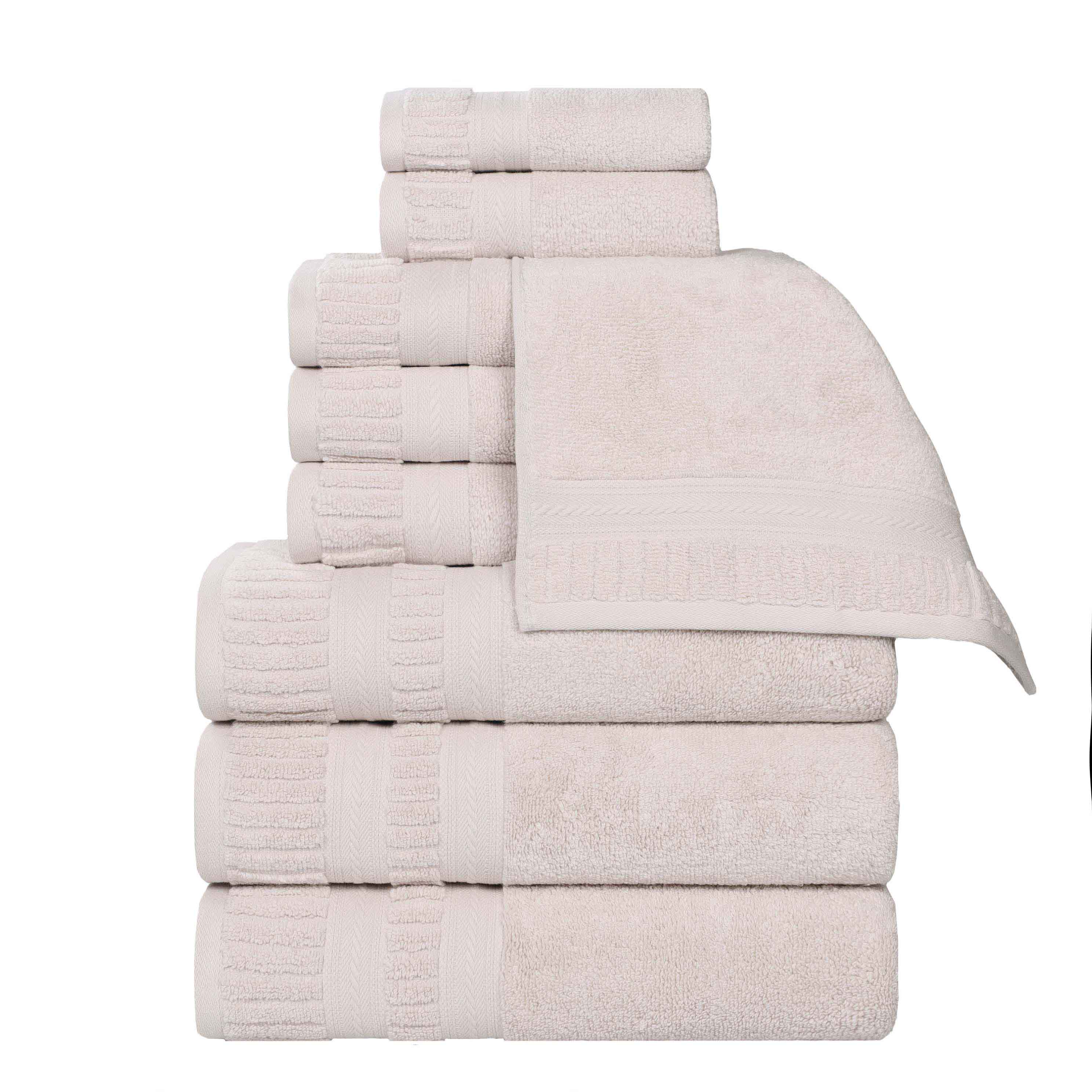 Venice Zero Twist Cotton Medium Weight Absorbent 9 Piece Towel Set - Towel Set by Superior