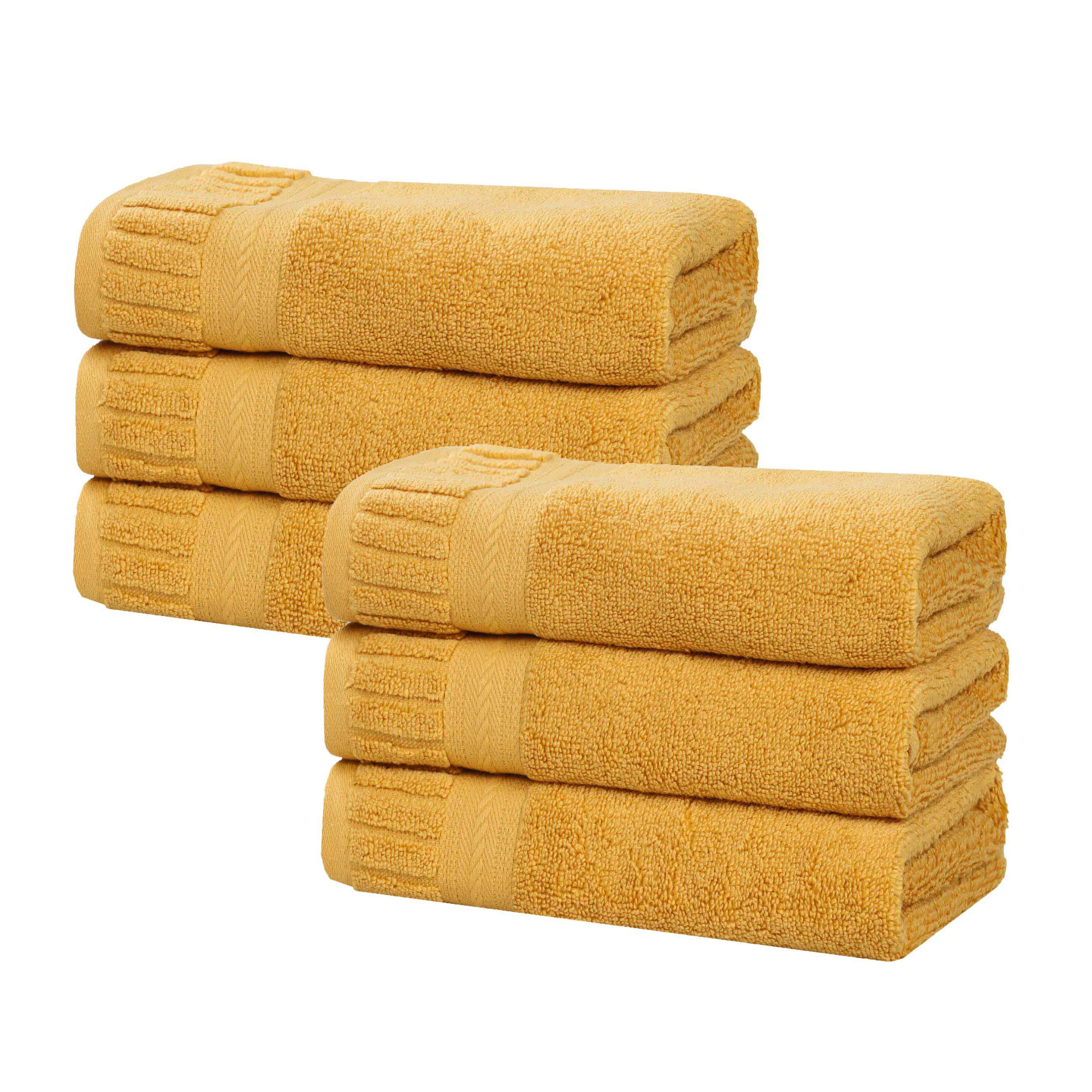 Venice Zero Twist Cotton Medium Weight Absorbent Hand Towels, Set of 6 - Hand Towel by Superior