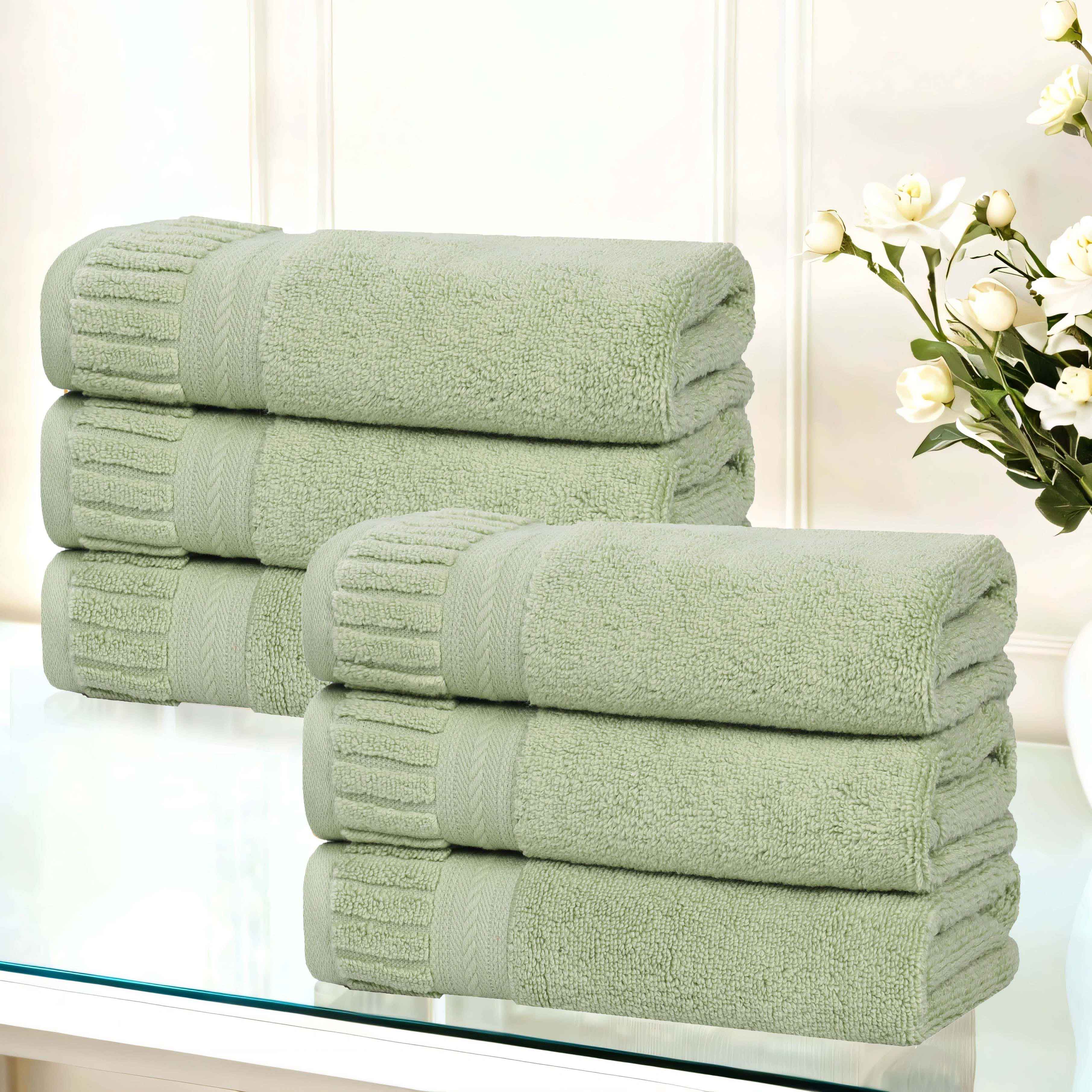 Venice Zero Twist Cotton Medium Weight Absorbent Hand Towels, Set of 6 - Hand Towel by Superior