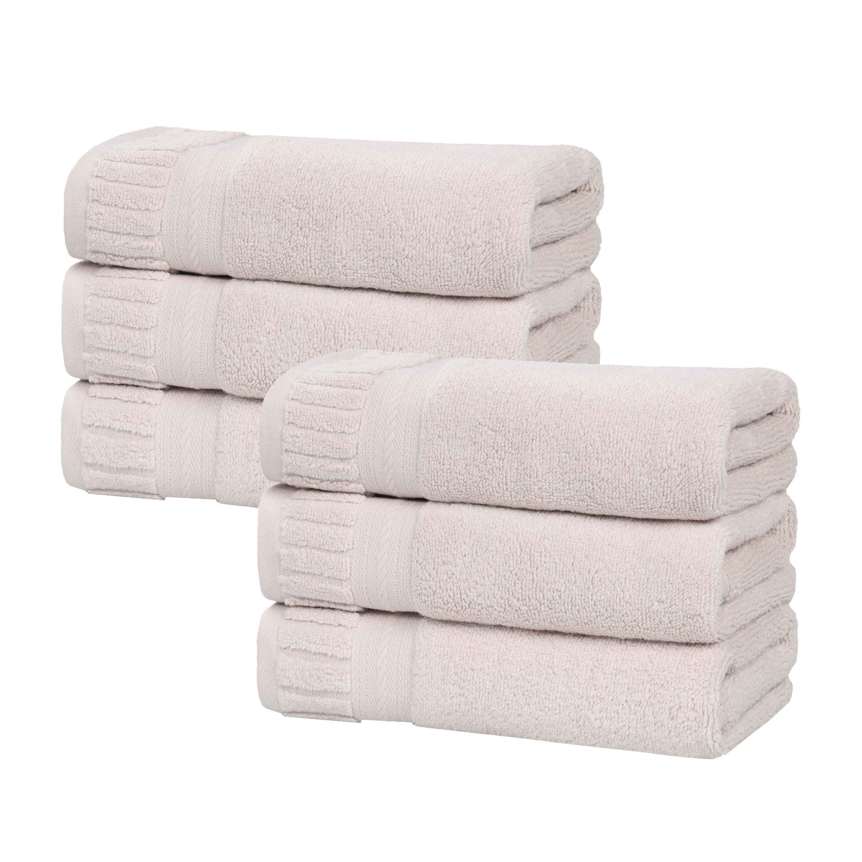 Venice Zero Twist Cotton Medium Weight Absorbent Hand Towels, Set of 6 - Hand Towel by Superior