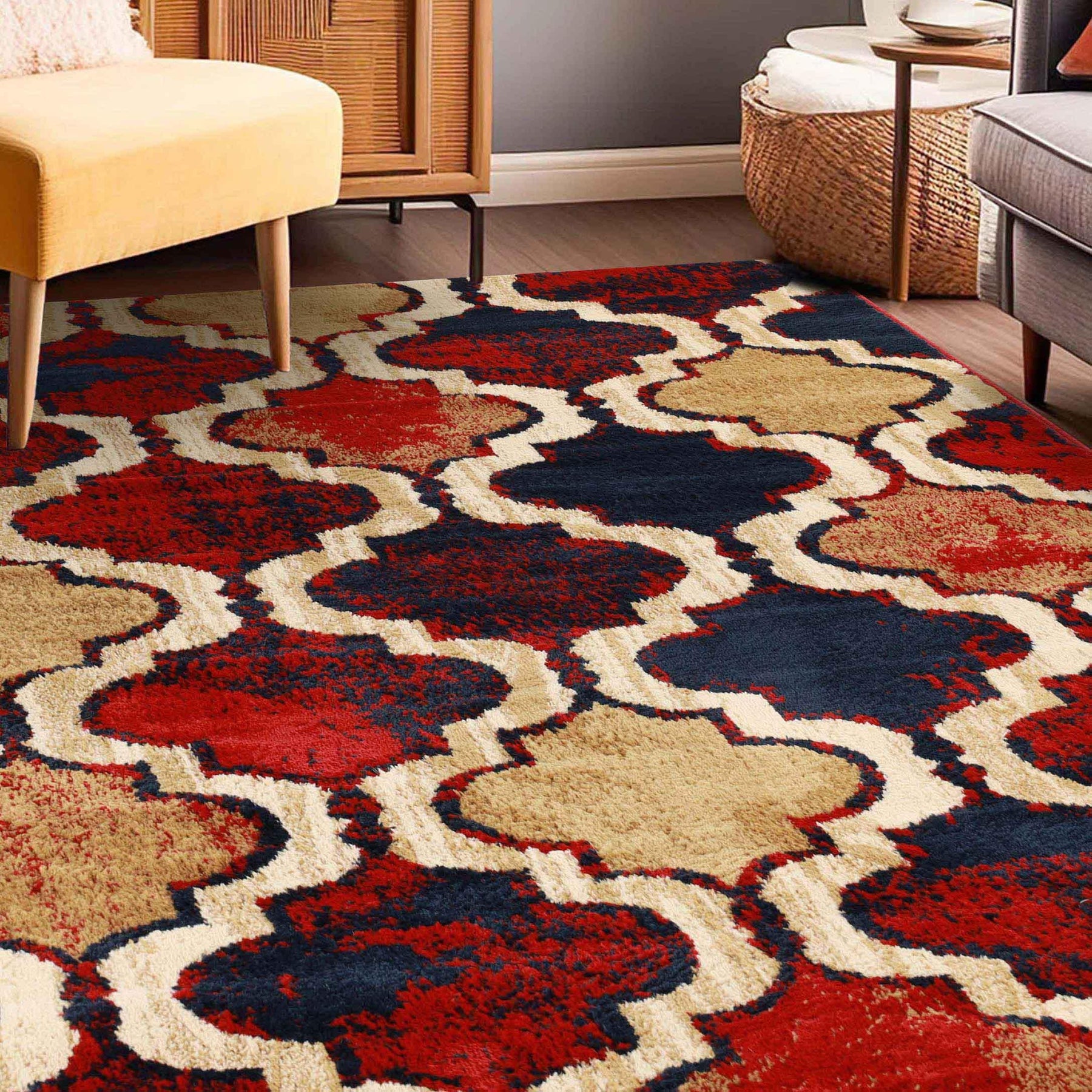 Viking Contemporary Geometric Trellis Indoor Area Rug or Runner - Rugs by Superior