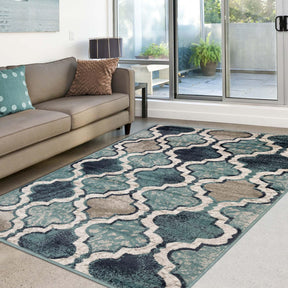 Viking Contemporary Geometric Trellis Indoor Area Rug or Runner - Rugs by Superior