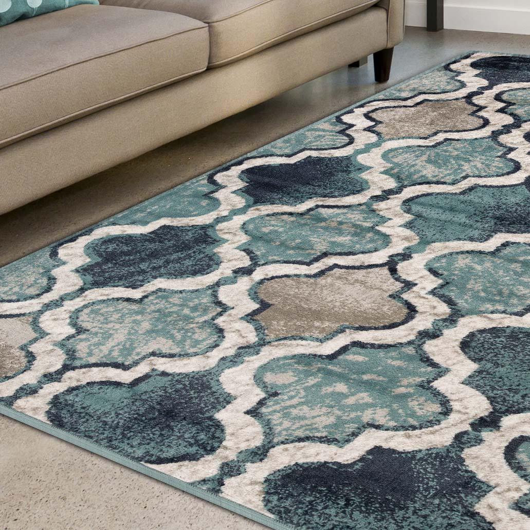 Viking Contemporary Geometric Trellis Indoor Area Rug or Runner - Rugs by Superior